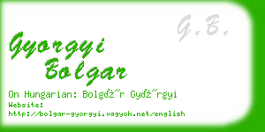 gyorgyi bolgar business card